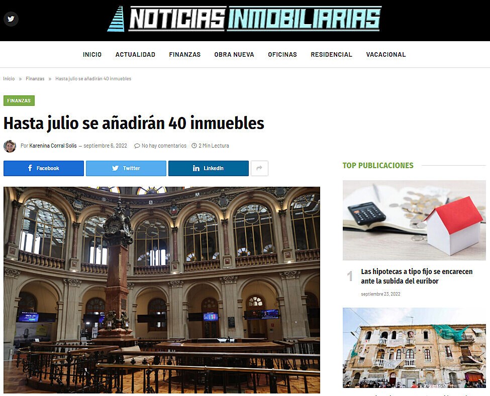 Hasta julio se aadirn 40 inmuebles